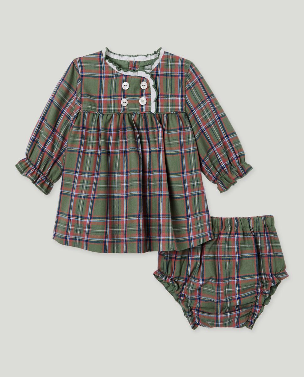 Imagen 0 de Vestido manga larga cuadros de bebé niña
