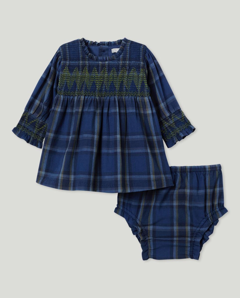 Imagen 0 de Vestido manga larga con frill frontal bordado a máquina de bebé niña