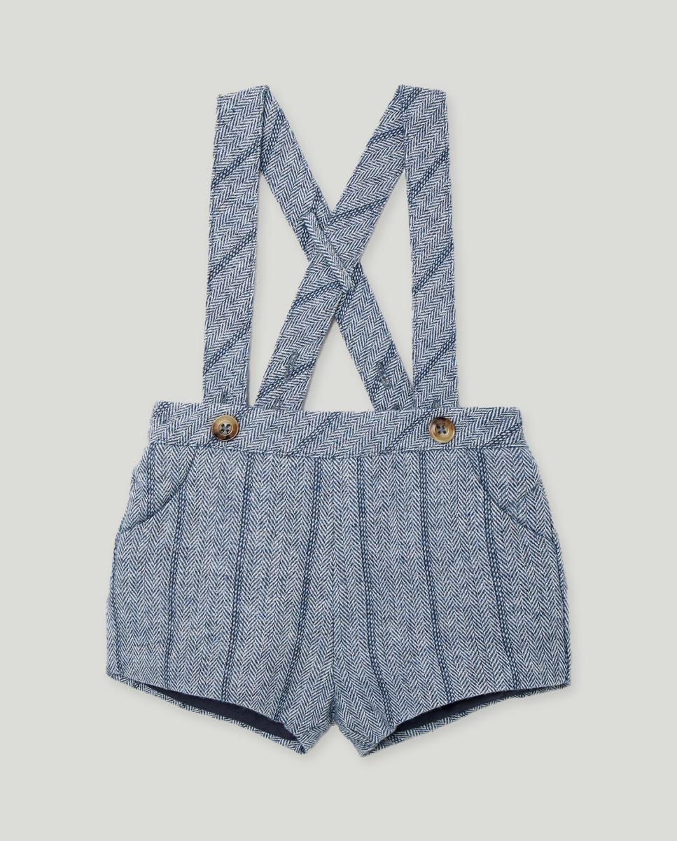 Imagen 0 de Bermudas con tirantes fantasía espiguita de bebé