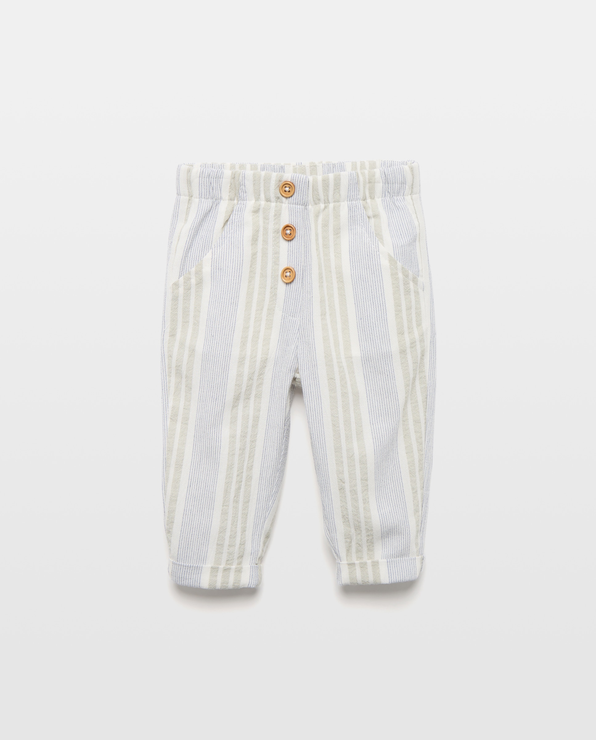 Imagen 0 de Pantalón largo rayas bicolor de bebé