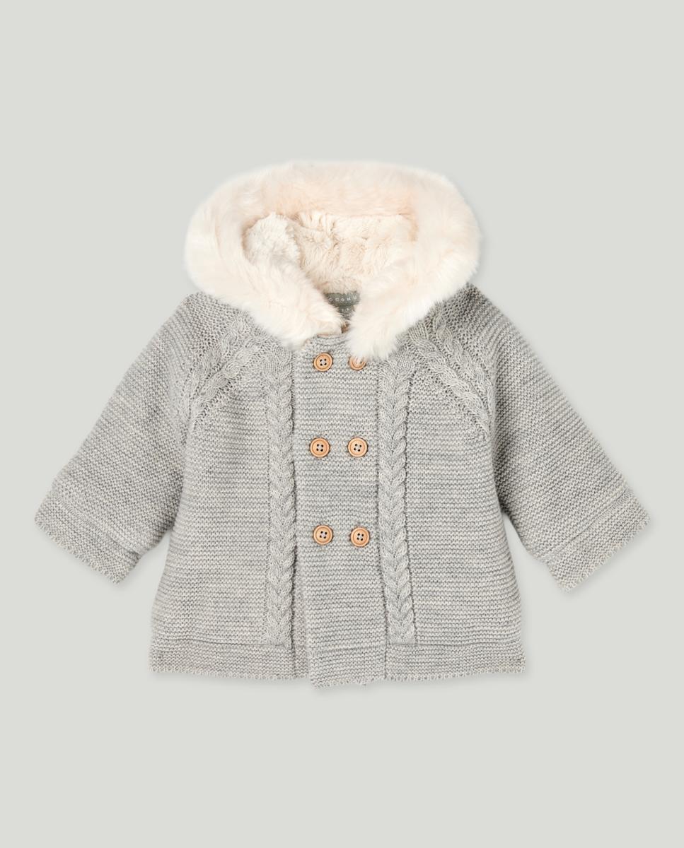 Imagen 0 de Chaquetón liso tricot ocho frontales de bebé niño