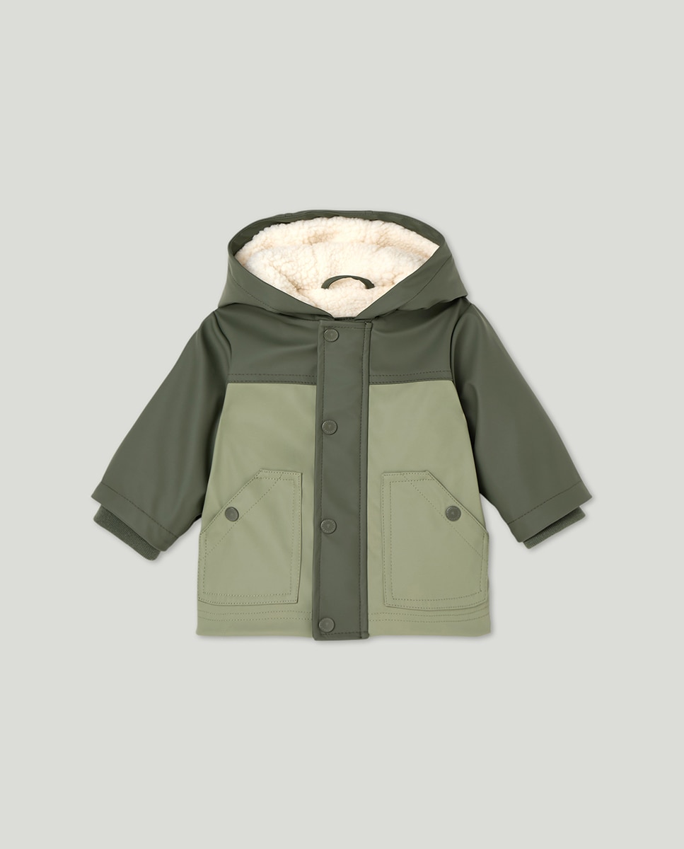Imagen 0 de Parka engomada de bebé con forro interior de borreguito