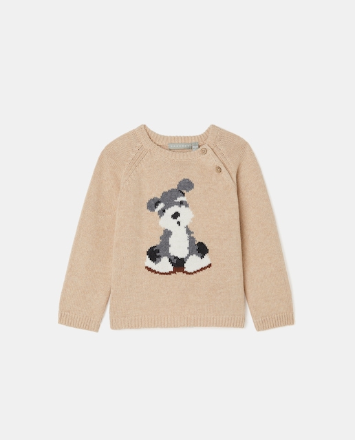 Imagen 0 de Jersey link 2 botones en corte manga ranglan intarsia perro schnauzer