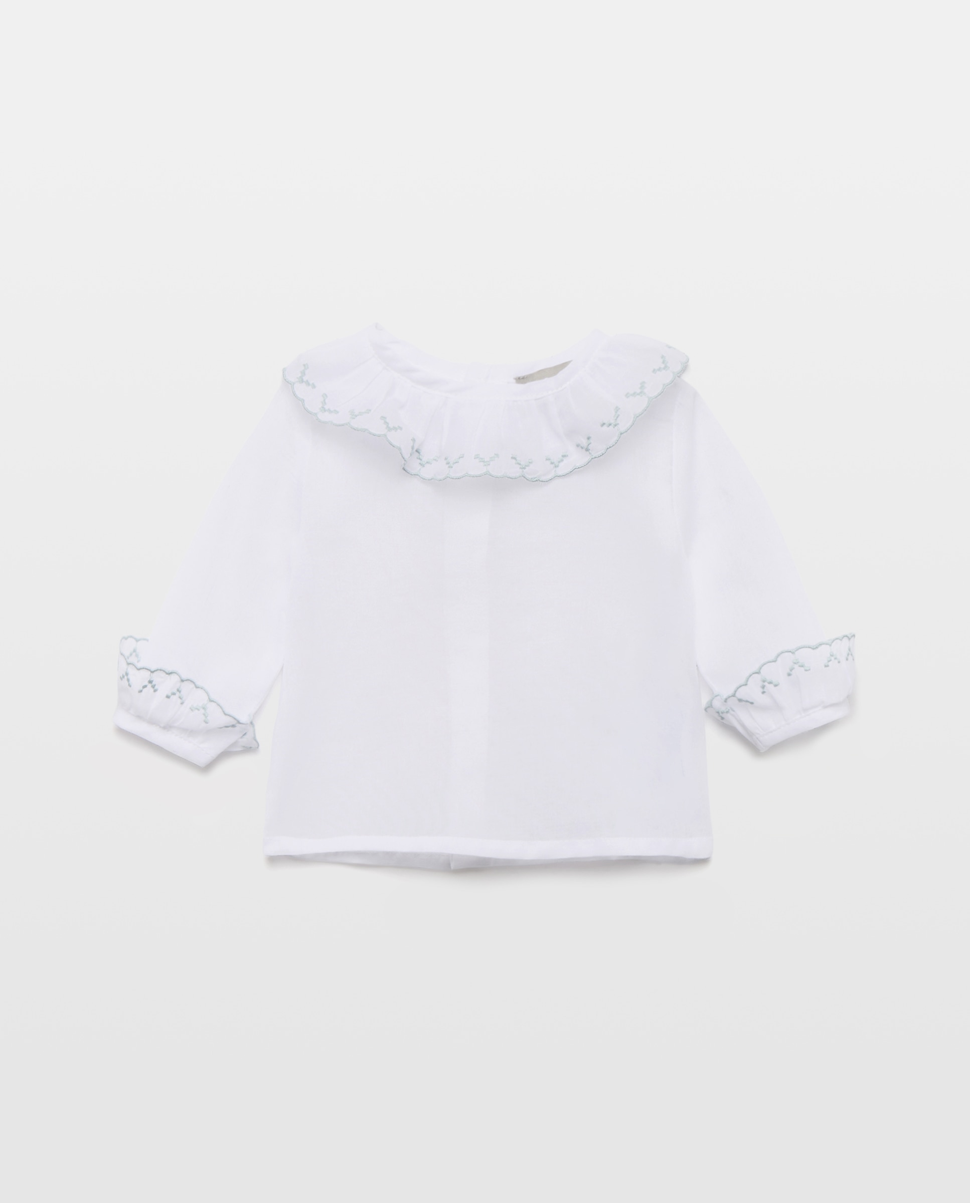 Imagen 0 de Camisa básica manga larga con festón de bebé
