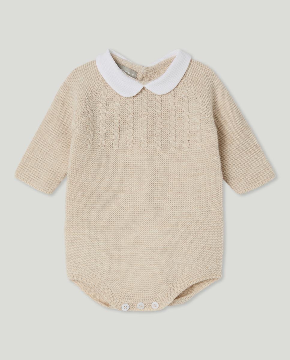 Imagen 0 de Ranita tricot de manga larga y cuello bebé clásico y ochos en canesú de be bebé