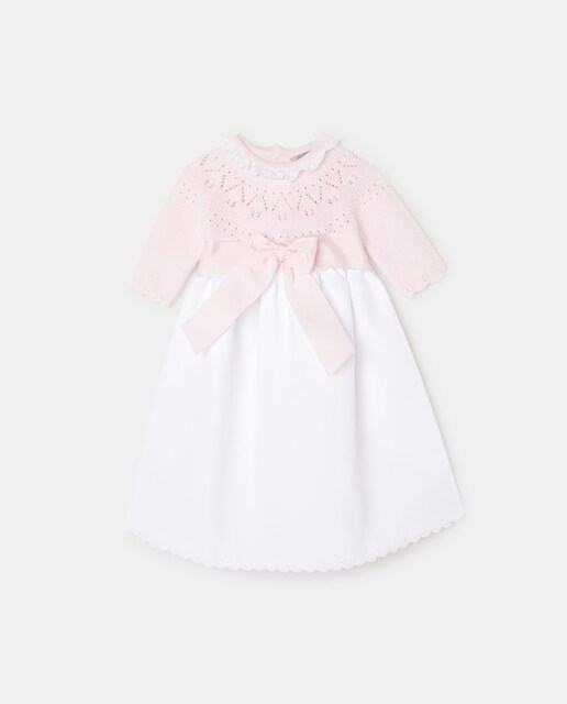 Imagen 0 de Faldón largo de bebé con punto y piqué