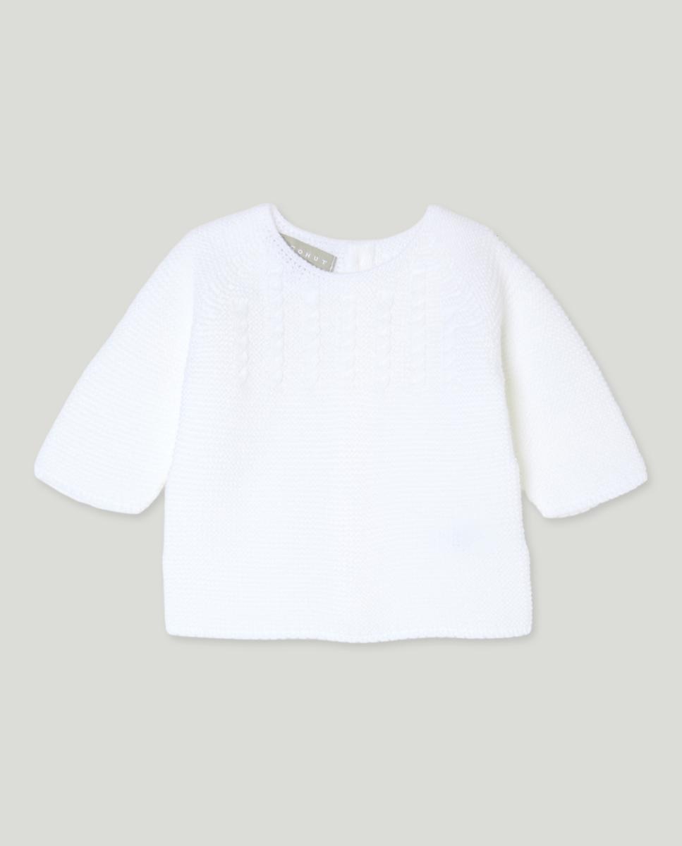 Imagen 0 de Jersey tricot cuello caja con ochos en canesú de bebé