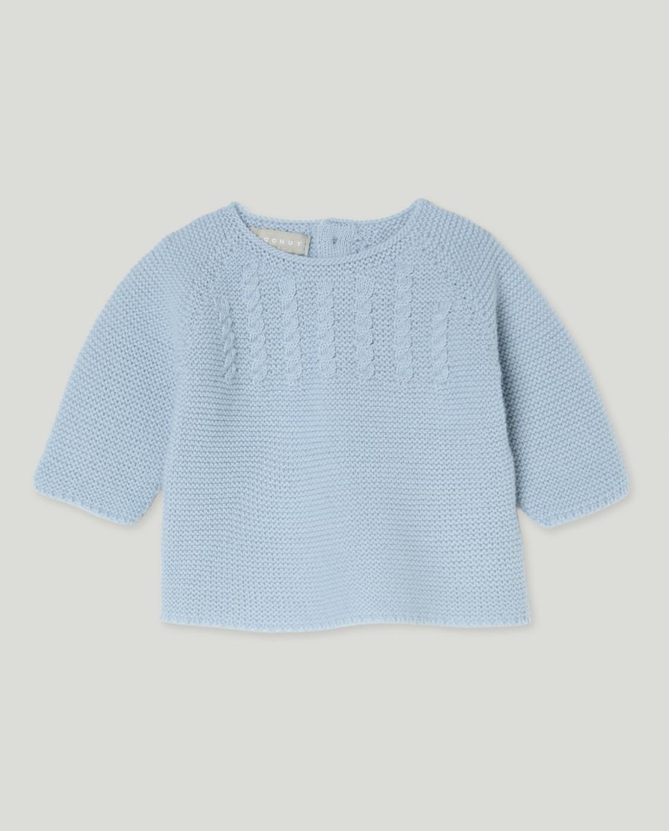 Imagen 0 de Jersey tricot cuello caja con ochos en canesú de bebé
