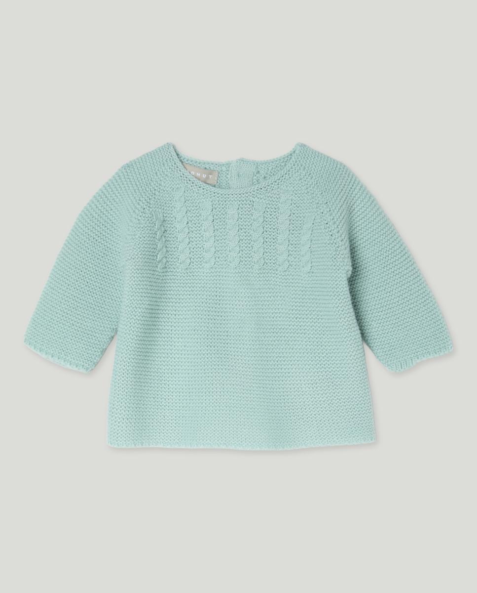 Imagen 0 de Jersey tricot cuello caja con ochos en canesú de bebé