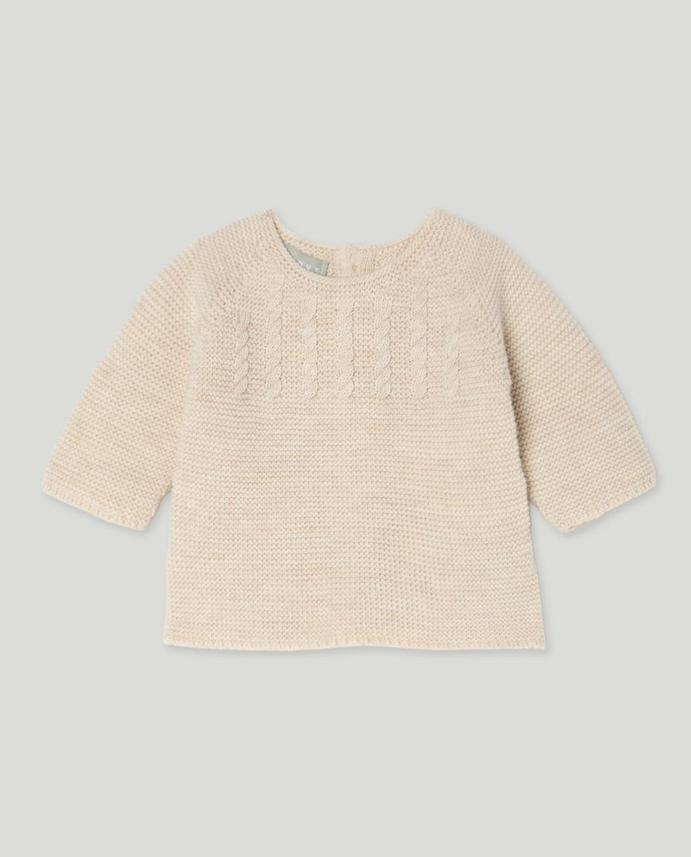 Imagen 0 de Jersey tricot cuello caja con ochos en canesú de bebé