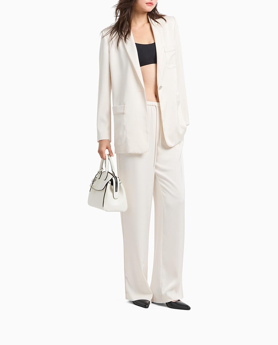 Imagen 0 de Pantalón de traje de mujer de pierna ancha con cordón ajustable