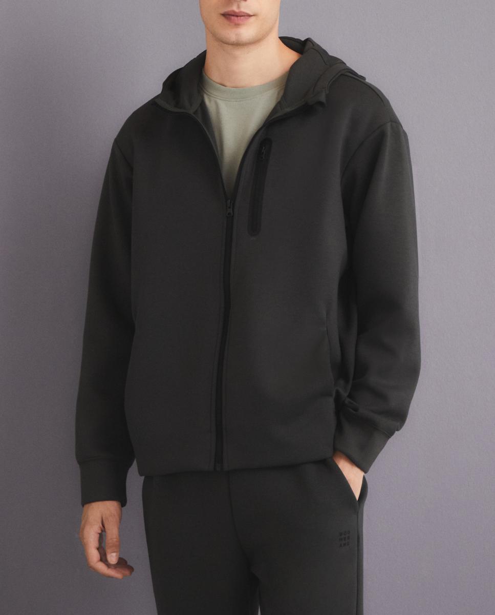 Imagen 0 de Sudadera abierta con capucha transpirable de sportcasual para hombre