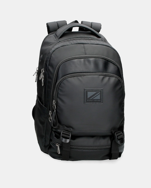 Imagen 0 de Mochila Straps en negro con espacio para portátil de 15,6"