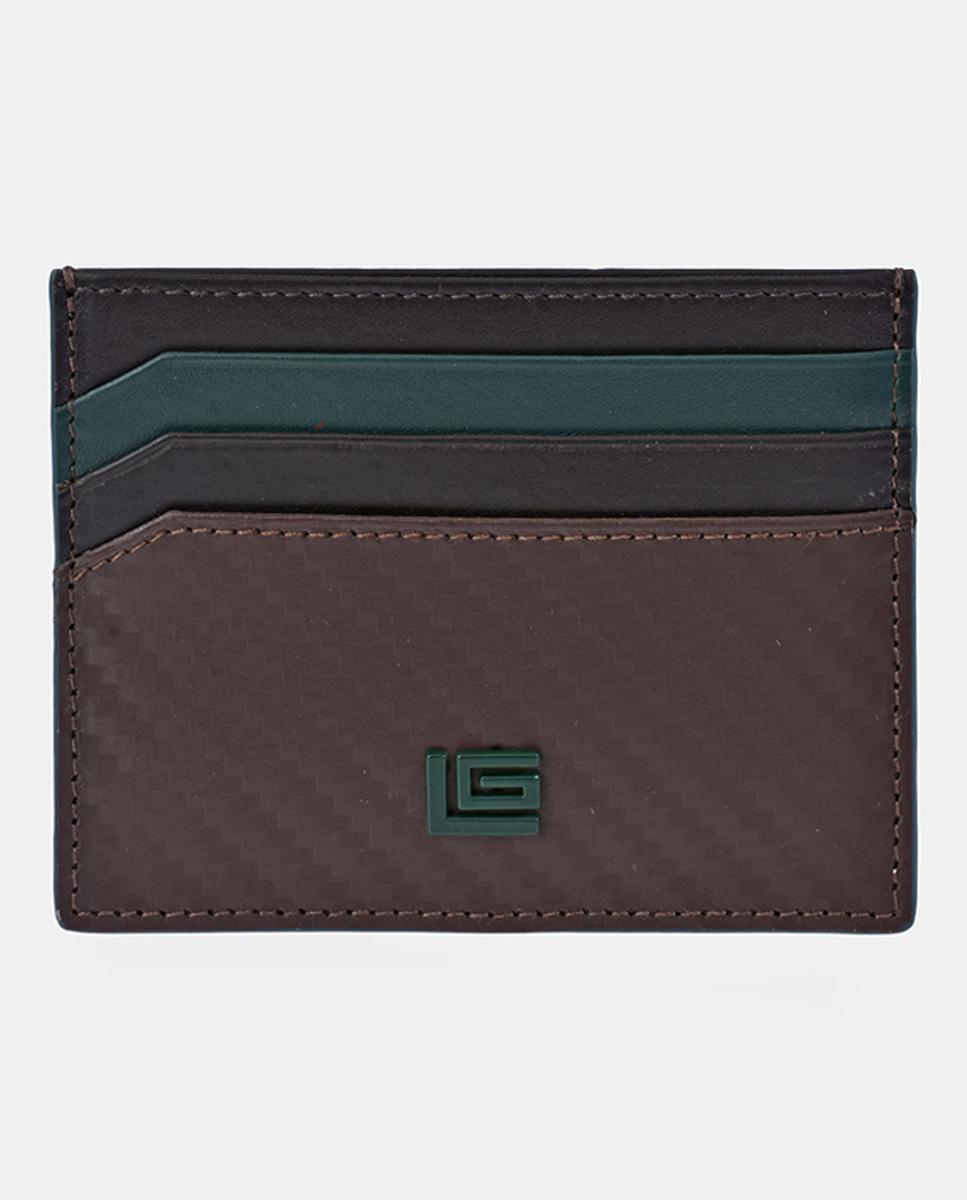 Imagen 0 de tarjetero plano hombre Guy Laroche en piel color negro y rojo