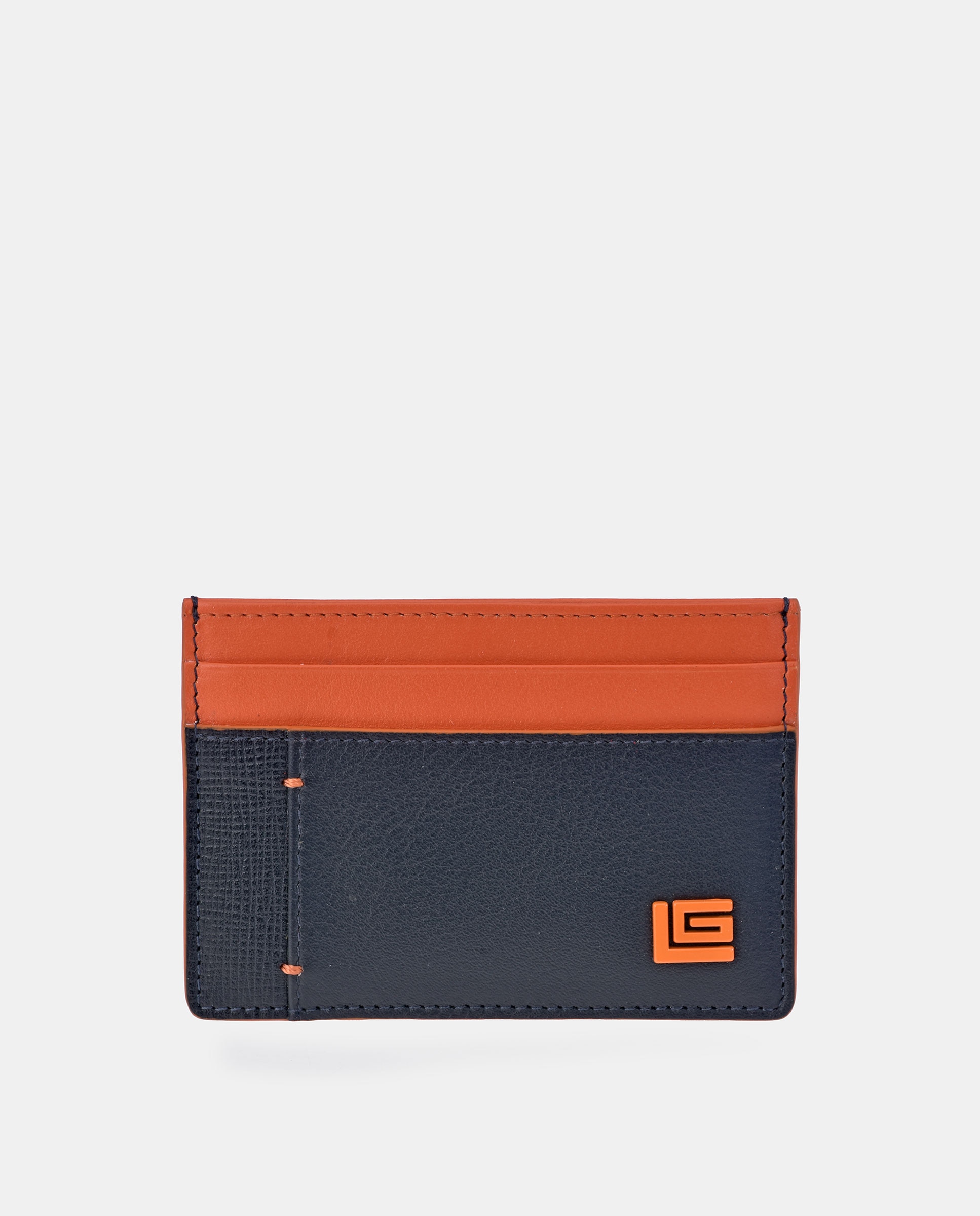 Imagen 0 de Tarjetero plano hombre Guy Laroche en piel color negro/rojo