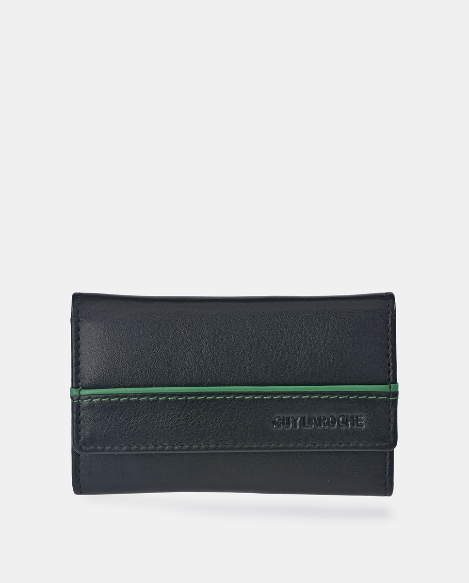 Imagen 0 de Llavero hombre Guy Laroche en piel color negro y verde
