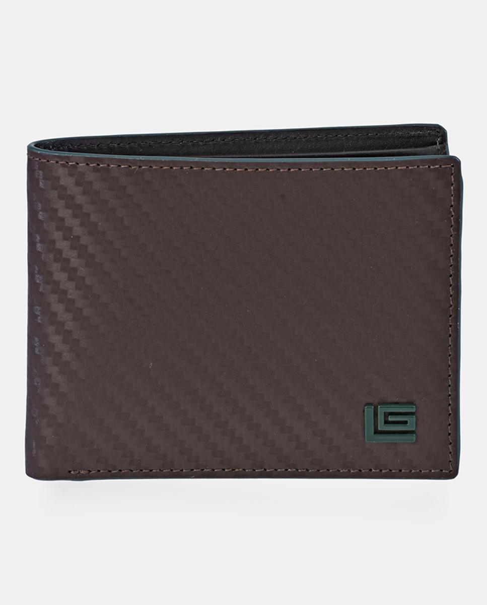 Imagen 0 de Americano hombre Guy Laroche con monedero en piel color negro y rojo