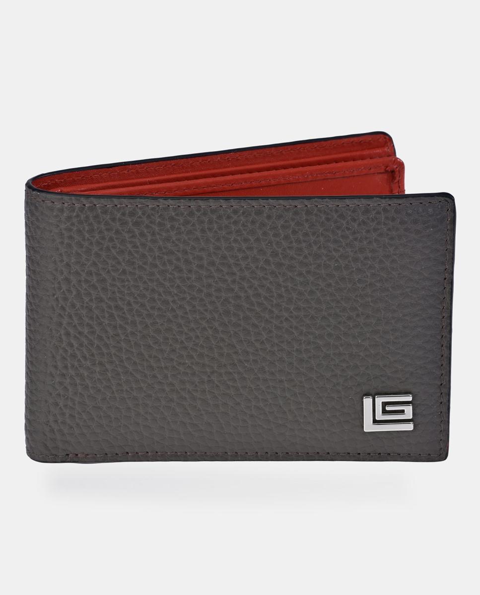 Imagen 0 de Cartera Americano hombre Guy Laroche con monedero interior en piel color gris/rojo