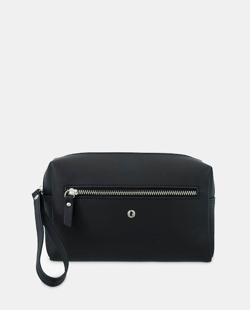 Imagen 0 de Neceser mediano negro con asa de mano y cremallera
