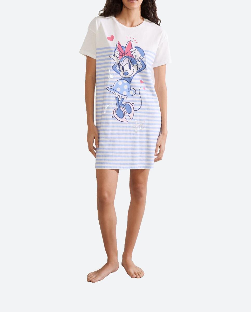 Imagen 0 de Camisón manga corta estampado Minnie y rayas
