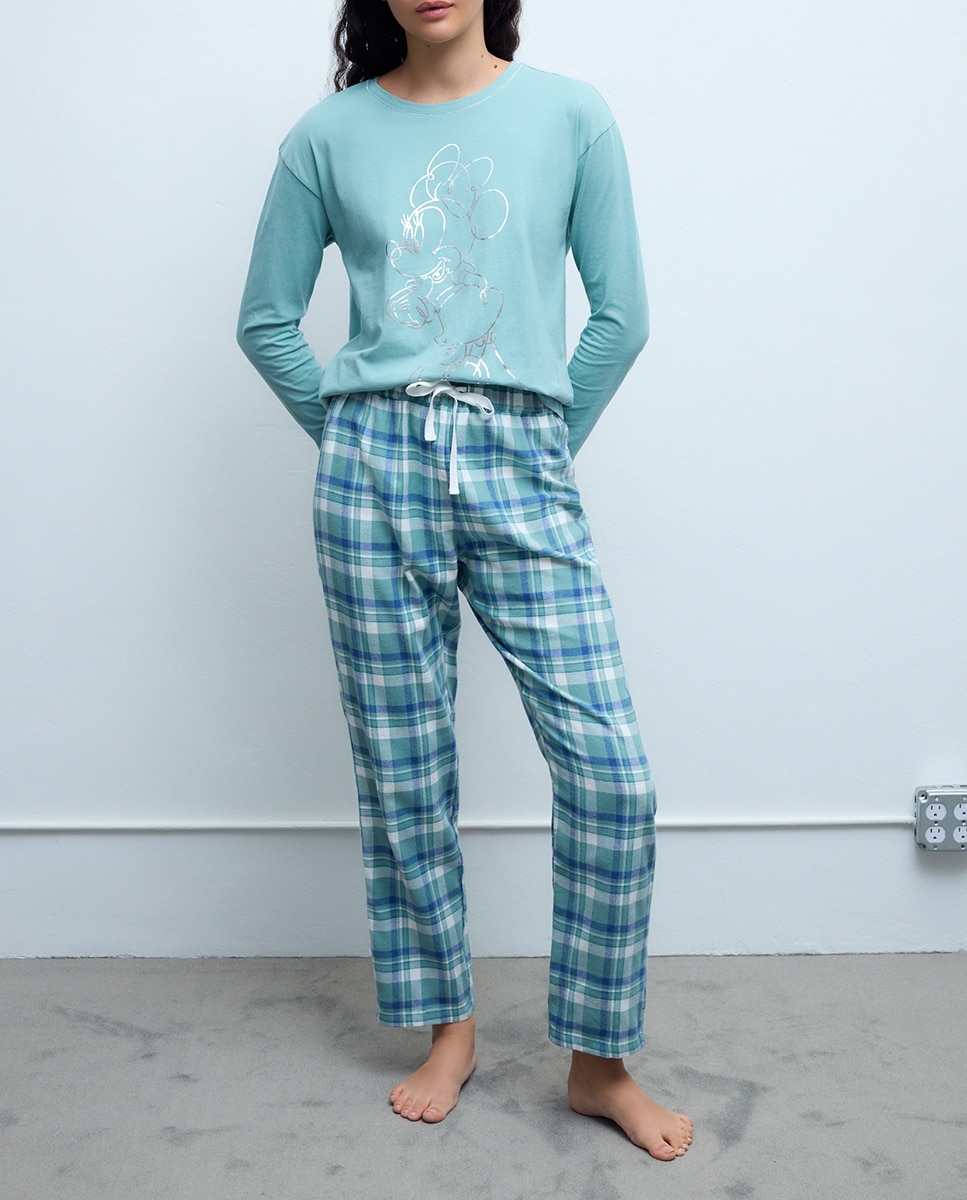 Imagen 0 de Pantalón de pijama de mujer largo estampado cuadros