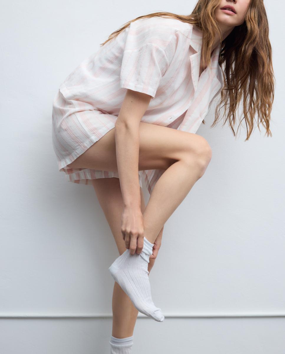 Imagen 0 de Pijama completo de mujer corto rayas y lurex