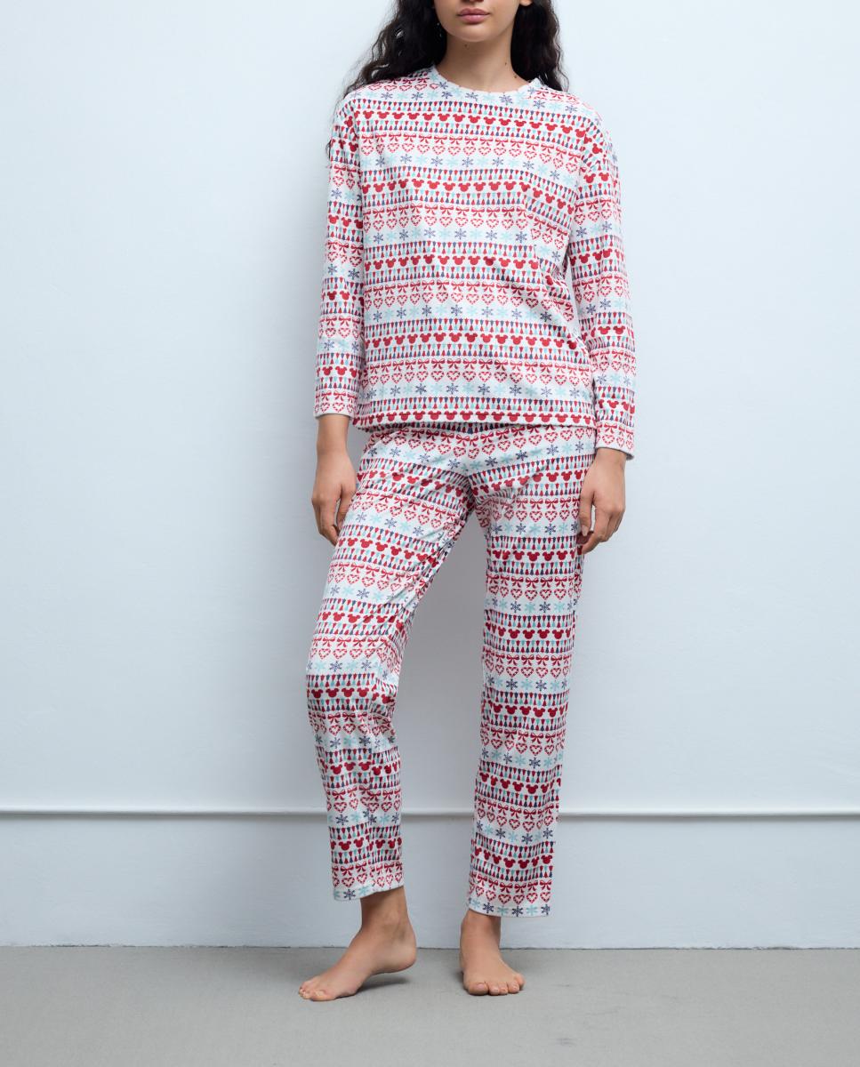 Imagen 0 de Pijama completo de mujer estampado Mickey grecas
