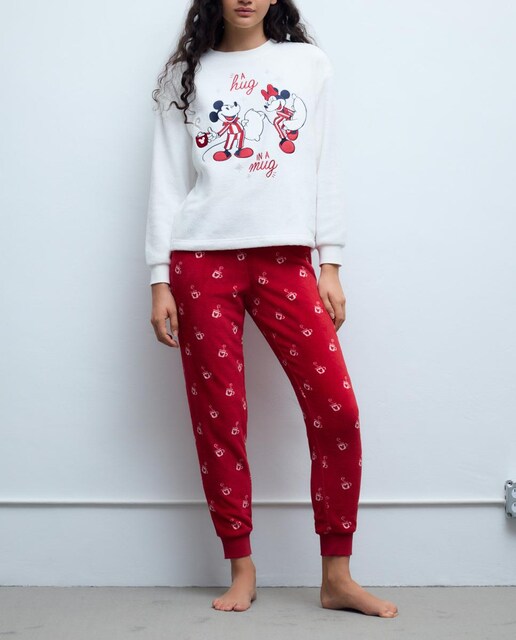 Imagen 0 de Pijama completo de mujer Mickey y Minnie Hug