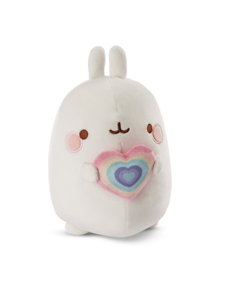 Imagen 0 de Peluche Elástico NICI Molang 48cm Con Arco Iris Con Forma Corazón