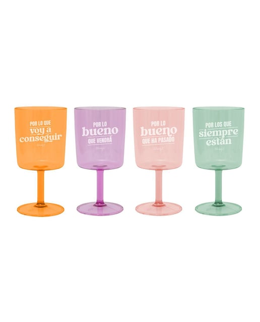 Imagen 0 de Set de 4 copas de vino Mr Wonderful: Para brindar por mil motivos
