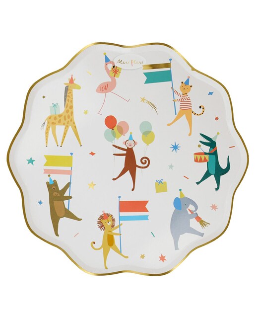 Imagen 0 de Platos grandes Meri Meri desfile de animalitos