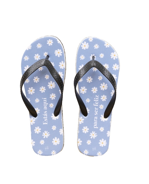 Imagen 0 de Chanclas UO Estás aquí para ser feliz. Azul