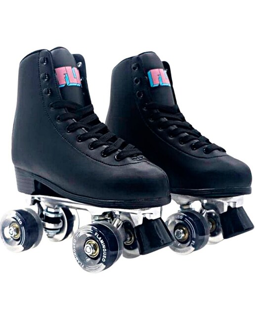Imagen 0 de Patines Flamingueo Negros 4 Ruedas Uretano 58mm x 32mm