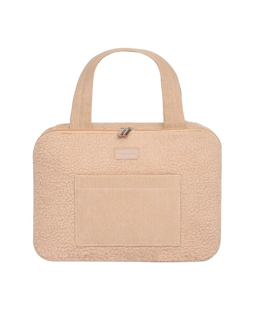 Imagen 0 de Neceser multiusos colgante Flamingueo de tela Teddy marrón