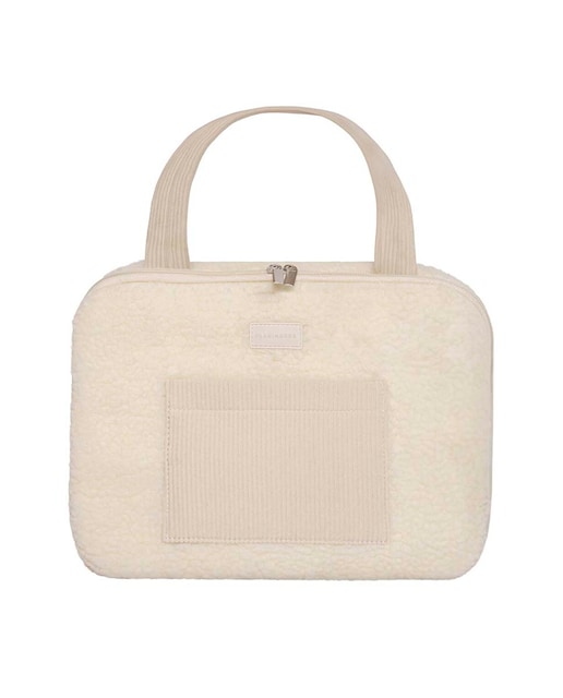 Imagen 0 de Neceser multiusos colgante Flamingueo de tela Teddy beige