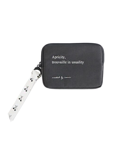 Imagen 0 de Tarjetero de Algodón Iconic Color Charcoal