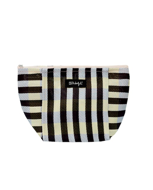 Imagen 0 de Neceser estampado a rayas Mr. Wonderful: Blanco y negro