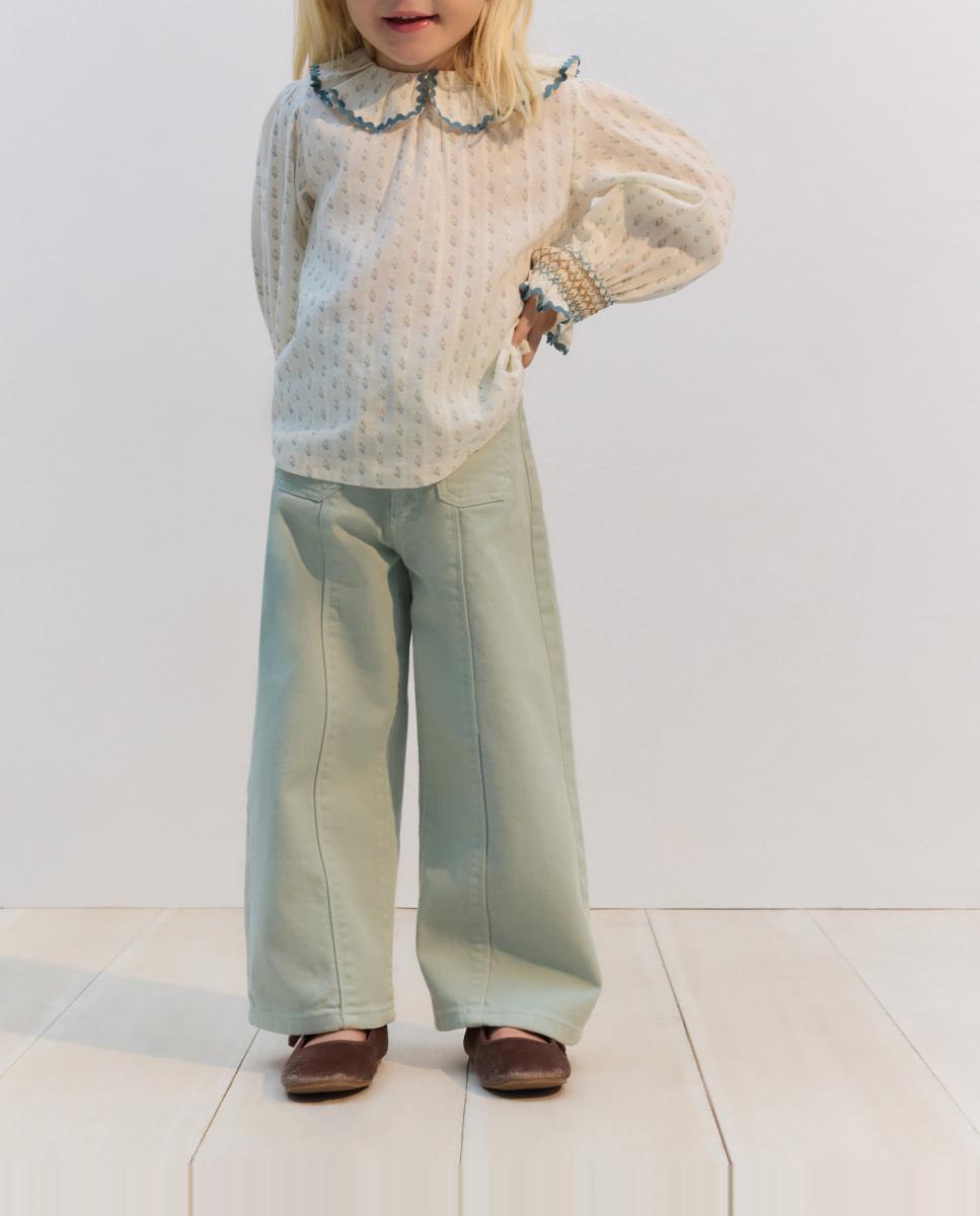 Imagen 0 de Pantalón denim de niña con costura delantera