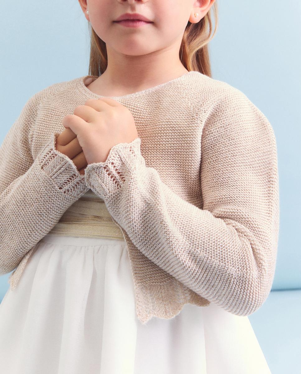 Imagen 0 de Chaqueta tricot perlé arras de niña