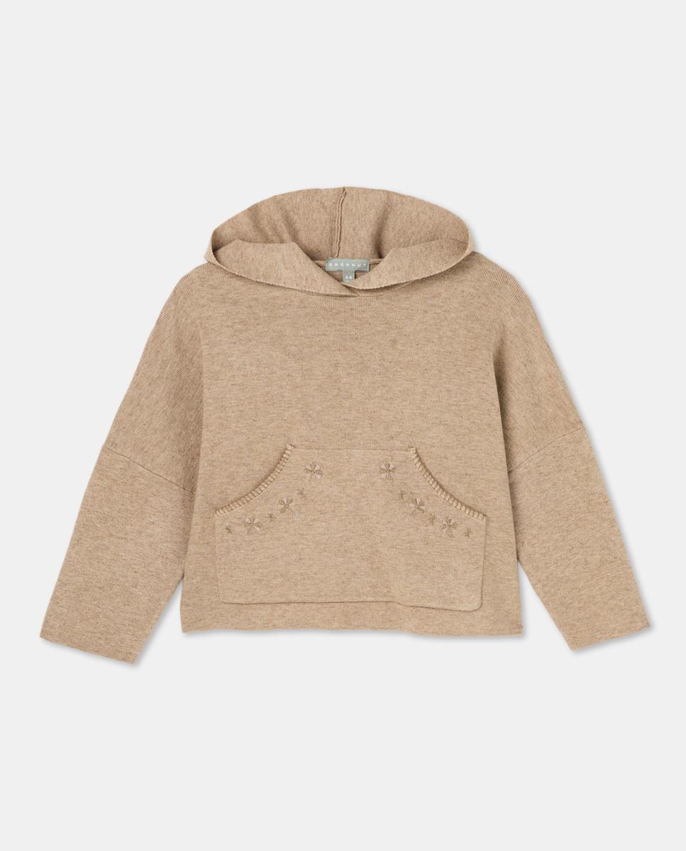 Imagen 0 de Jersey con capucha tricot chándal con bordados de niña