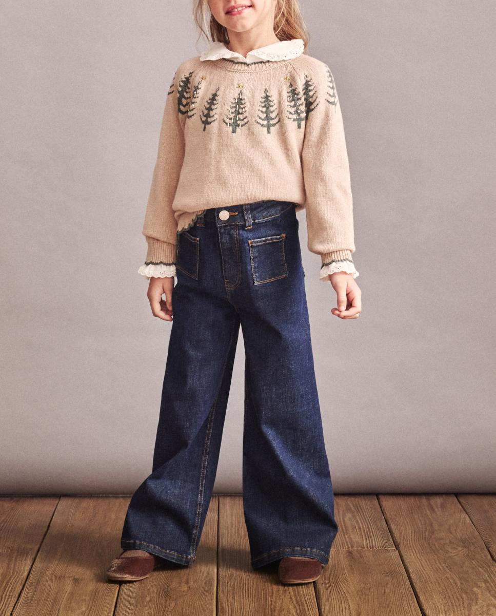 Imagen 0 de Jersey con intarsia de árboles y lentejuelas de niña