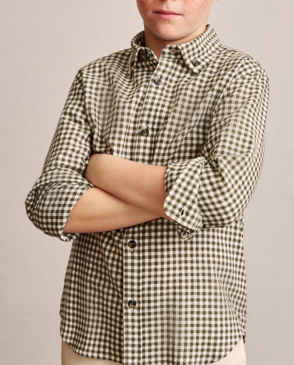 Imagen 0 de Camisa manga larga cuadro vichy bitono de niño