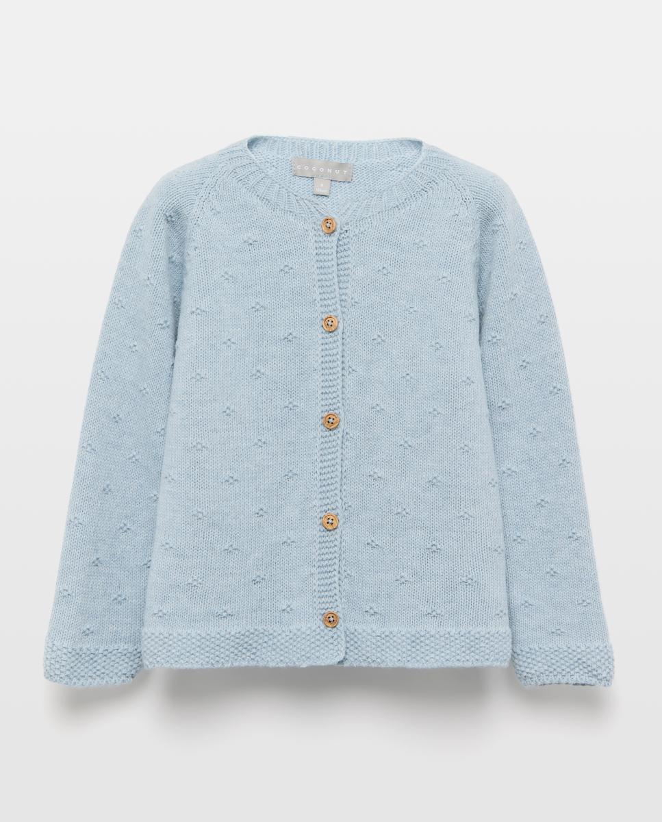 Imagen 0 de Chaqueta punto de niña con relieve y botón de madera