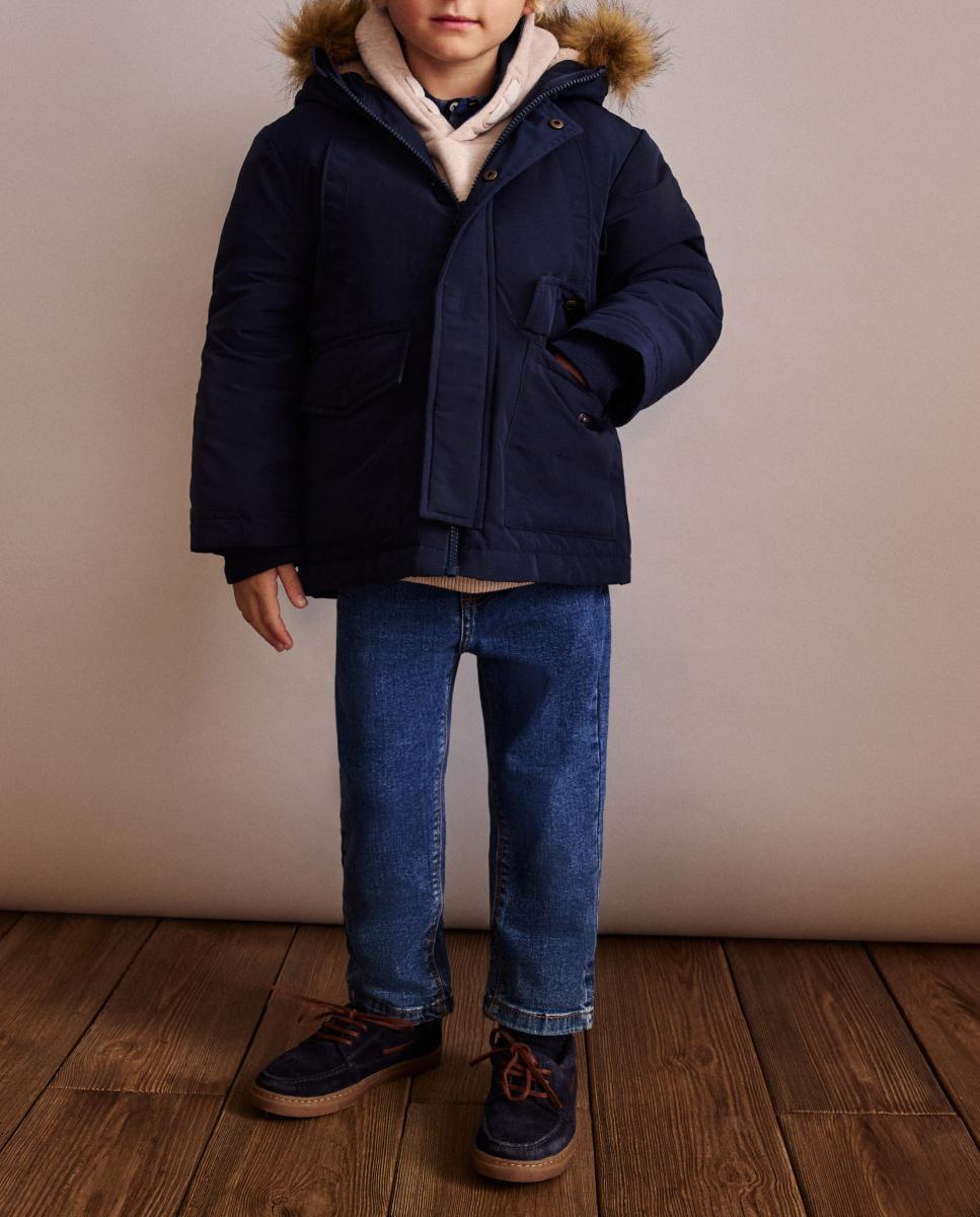 Imagen 0 de Parka bolsillos capucha pelo interior borrego de niño
