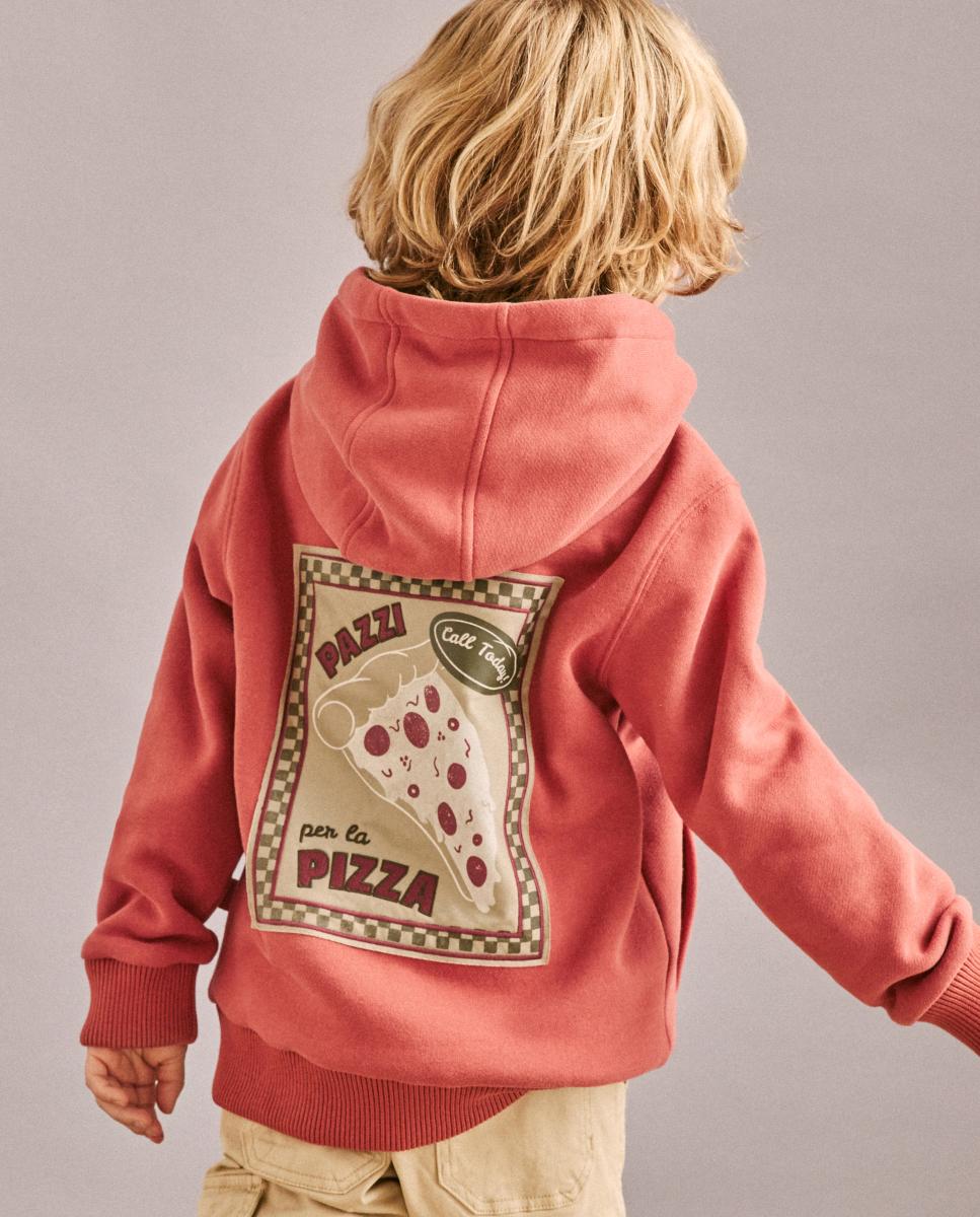 Imagen 0 de Sudadera con capucha oxford bolsillo recto y estampado fantasía de niño