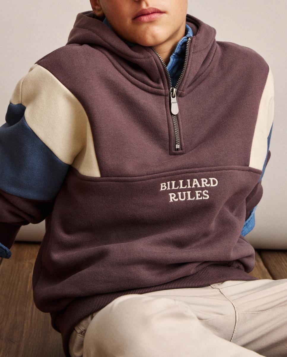 Imagen 0 de Sudadera con capucha y cremallera cortes color de niño