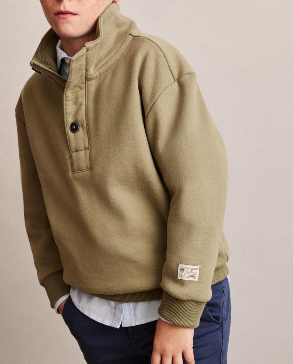 Imagen 0 de Sudadera polo con botones y cremallera de niño