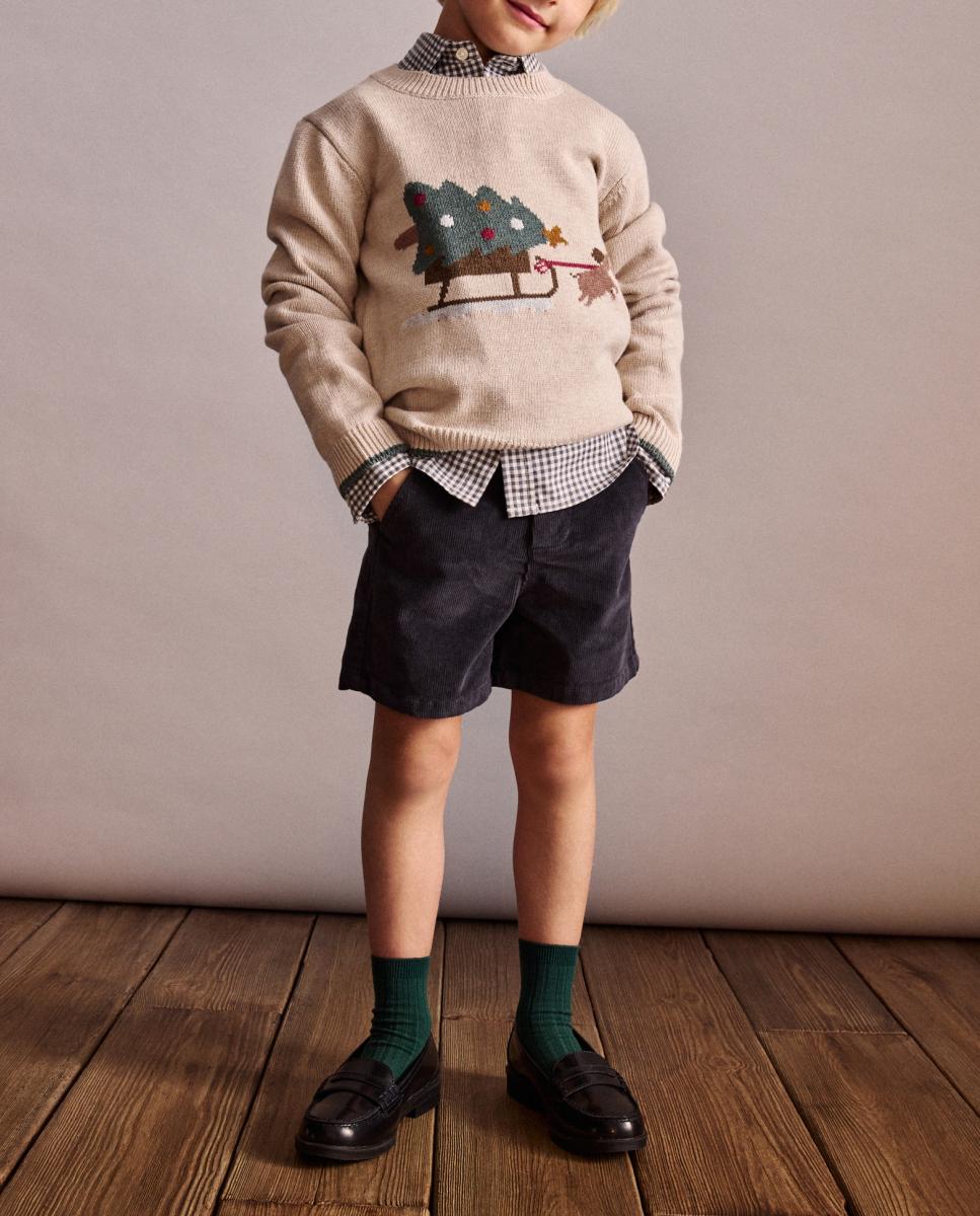 Imagen 0 de Jersey intarsia melange navidad coche con árbol de niño