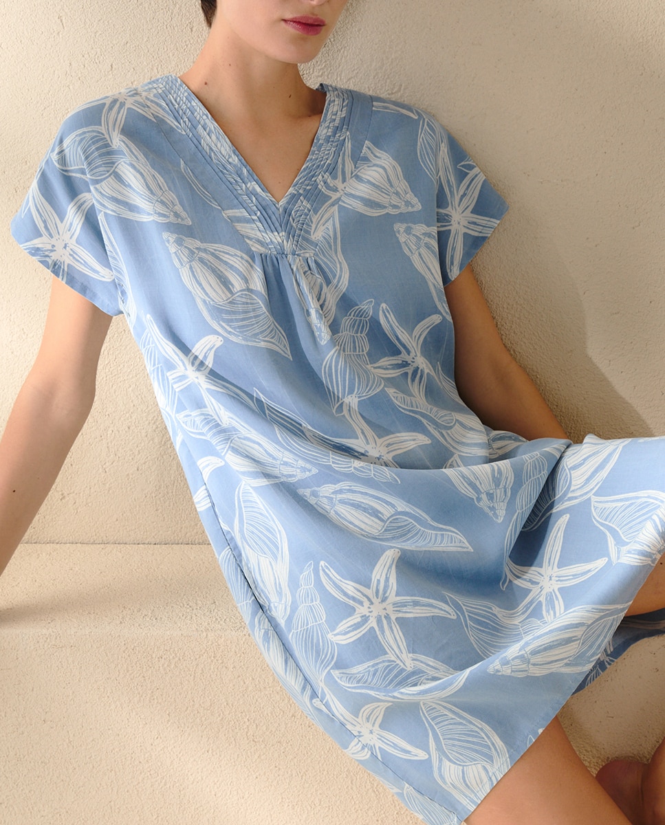 Imagen 0 de Vestido estampado lyocell