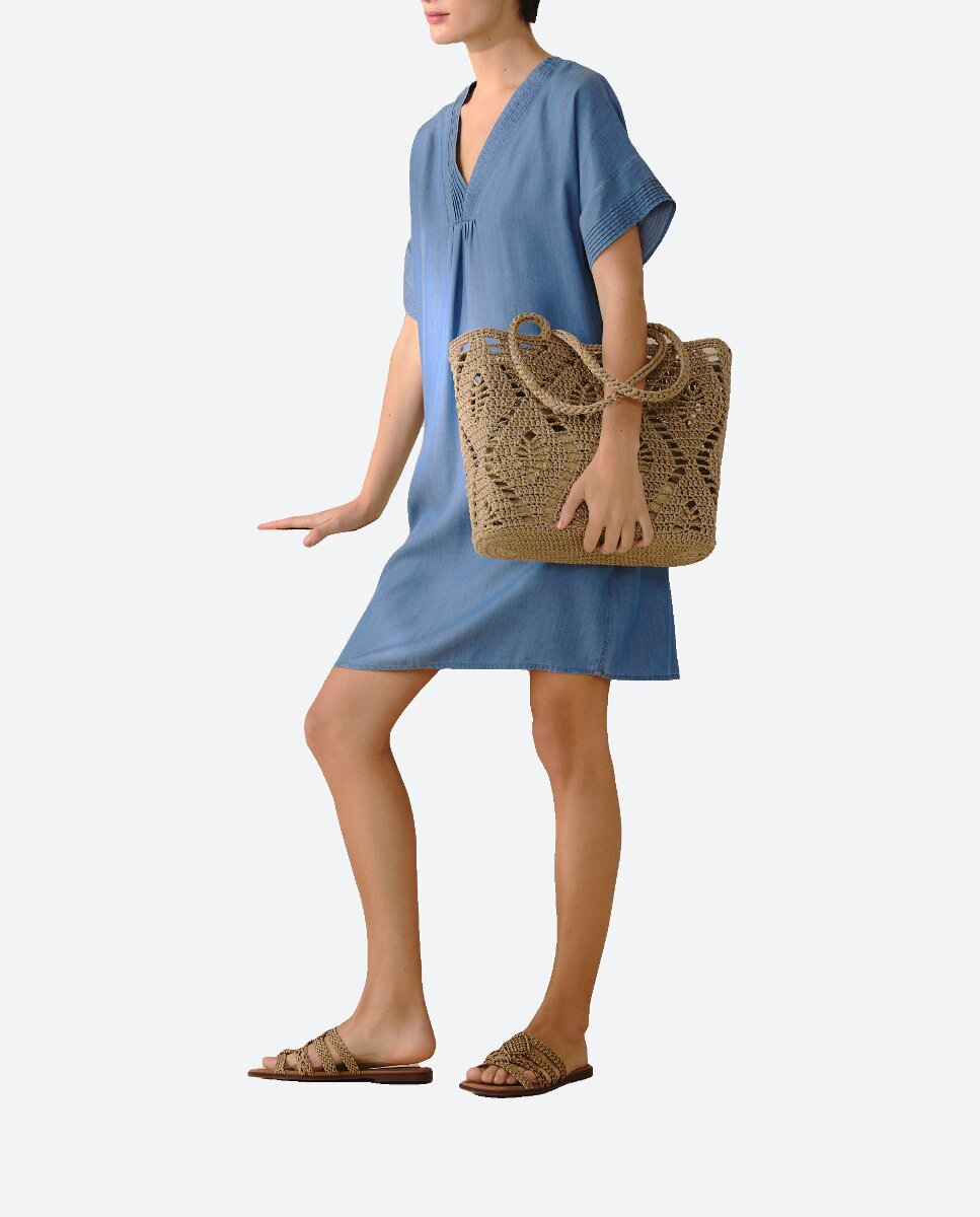Imagen 0 de Vestido estampado lyocell